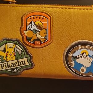 Gold Wallet with Pokemon Patches